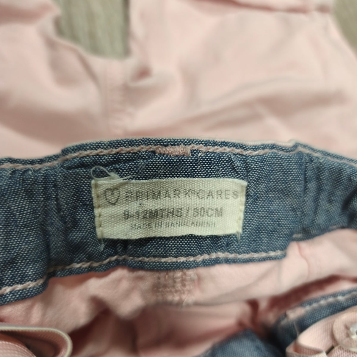 Primark Cares Baby Pink Chino Shorts Size 9-12 Months 80cm Elastic Waist