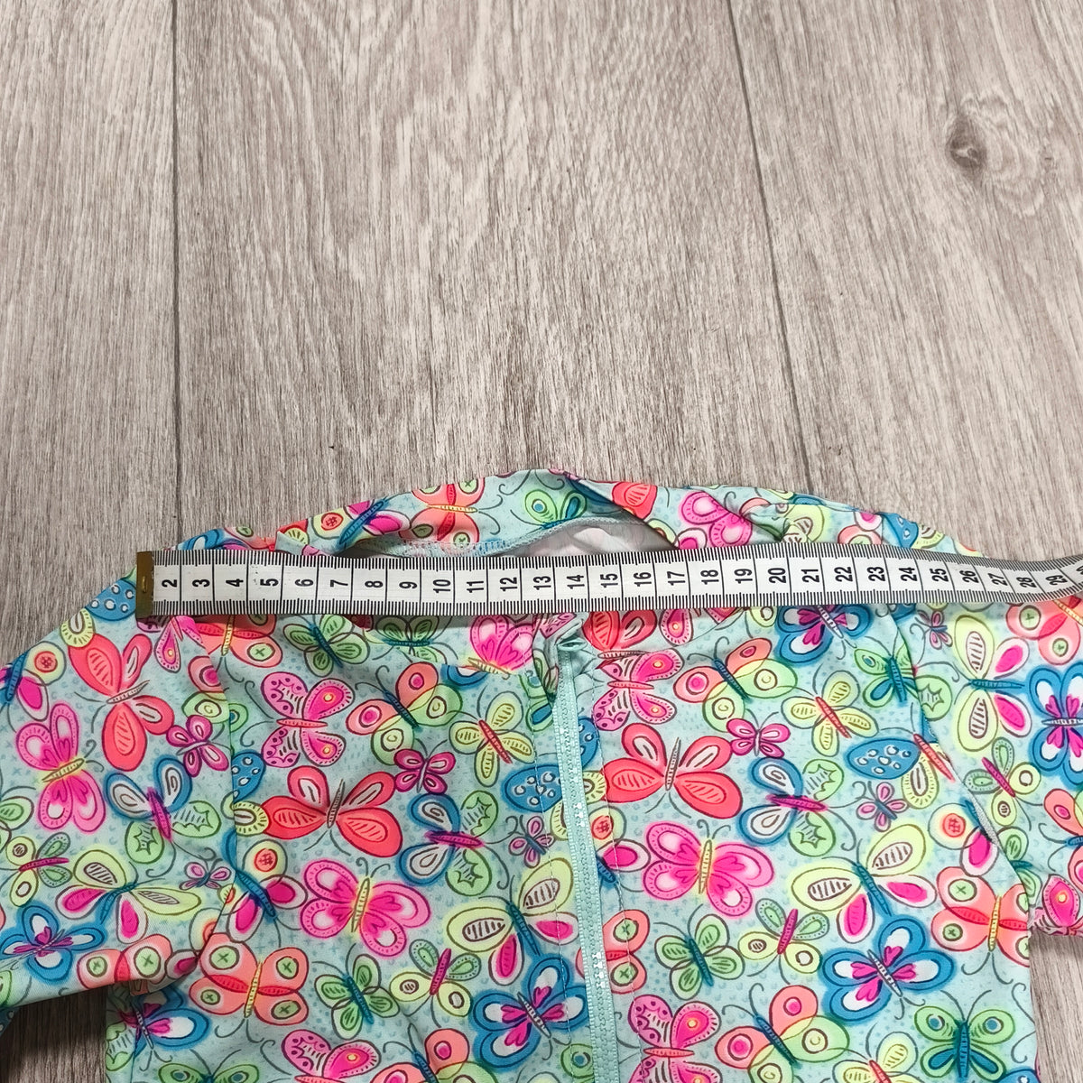 Primark Cares Girls Butterfly Long Sleeve One Piece Swimsuit Rash Guard Zip