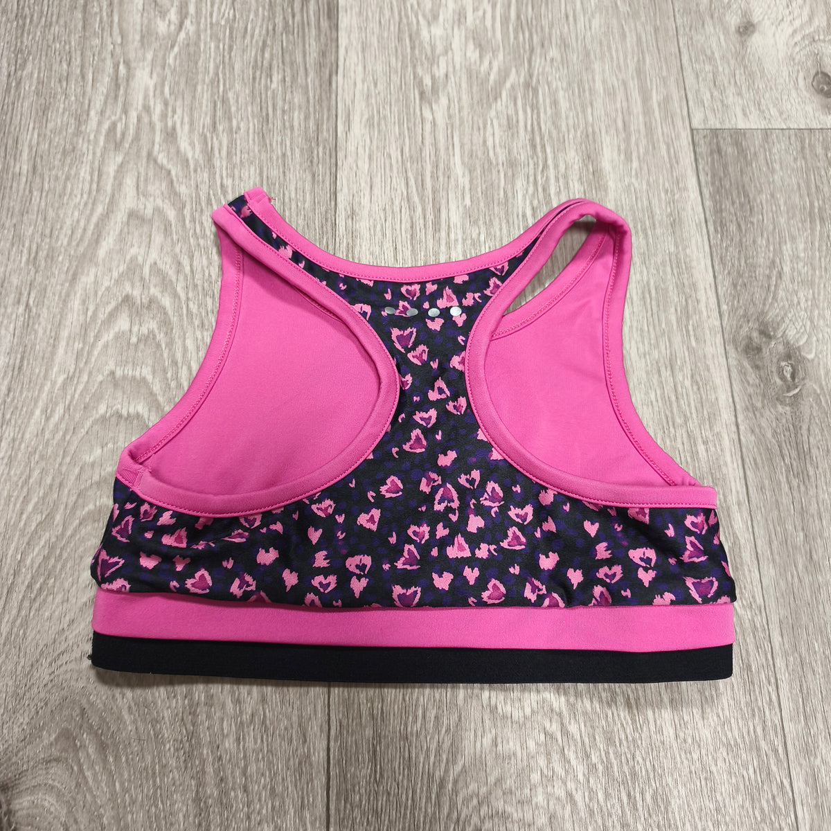 Souluxe Girls Pink Animal Print Sports Bra Top Racerback Activewear Age 8-9 Yrs