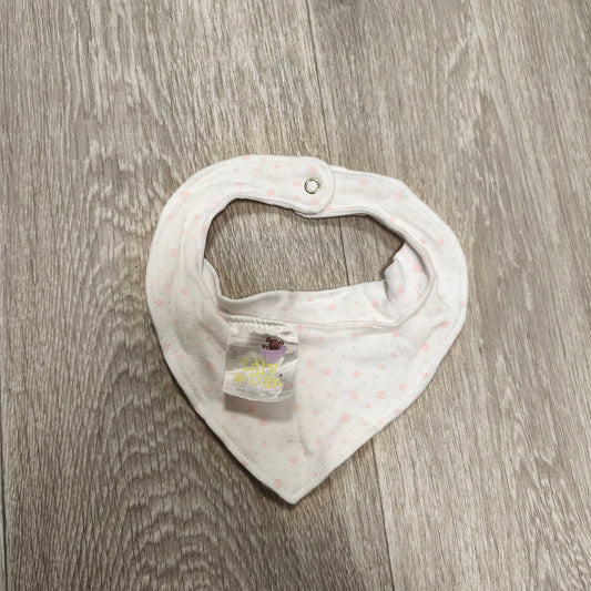 Lily & Dan Baby Girls Pink Polka Dot Bandana Bib Snap Closure Teething Feeding