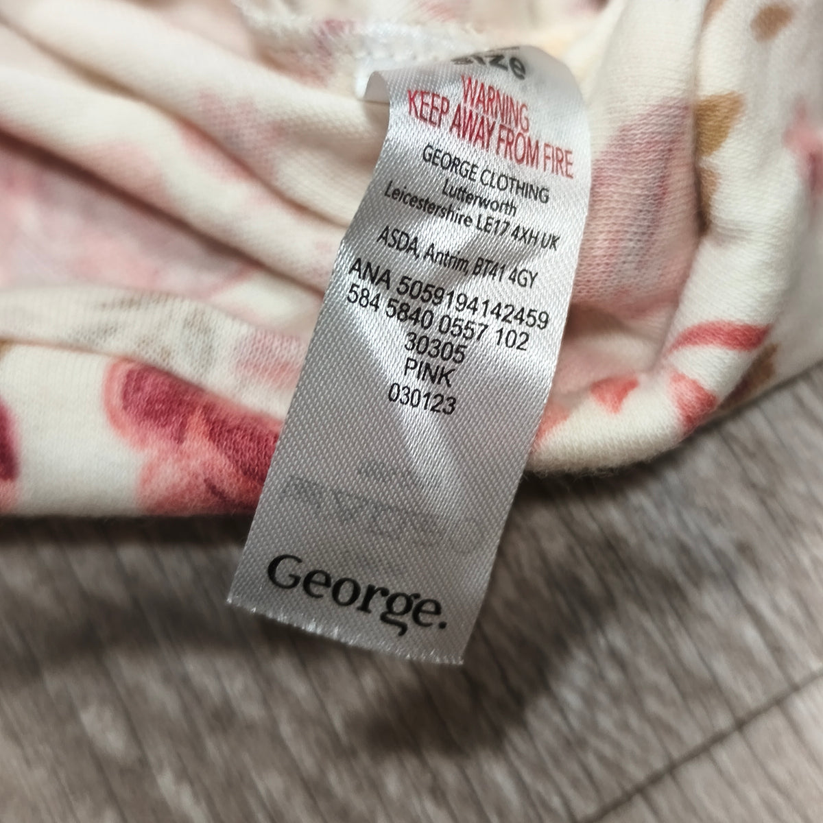 George Baby Girls Floral Beanie Hat Pink Floral Top Knot Newborn Infant One Size