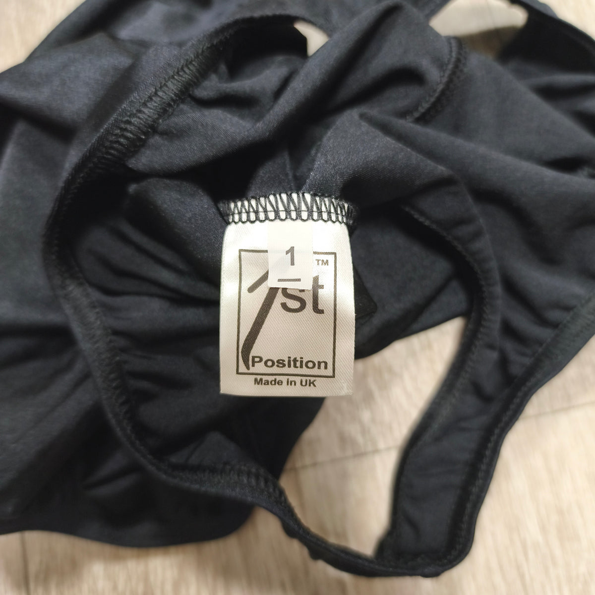 1st Position Black Sleeveless Ruched Front Ballet Dance Leotard Size 1 Made in UK