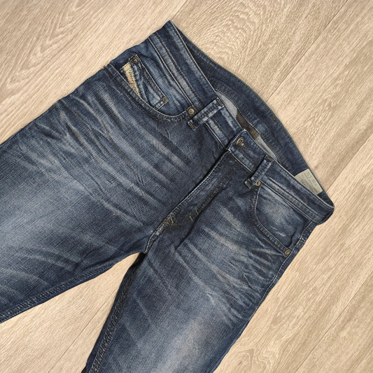 Diesel Thavar Slim Skinny Jeans Mens W33 L34 Blue Denim Wash 0827K Stretch