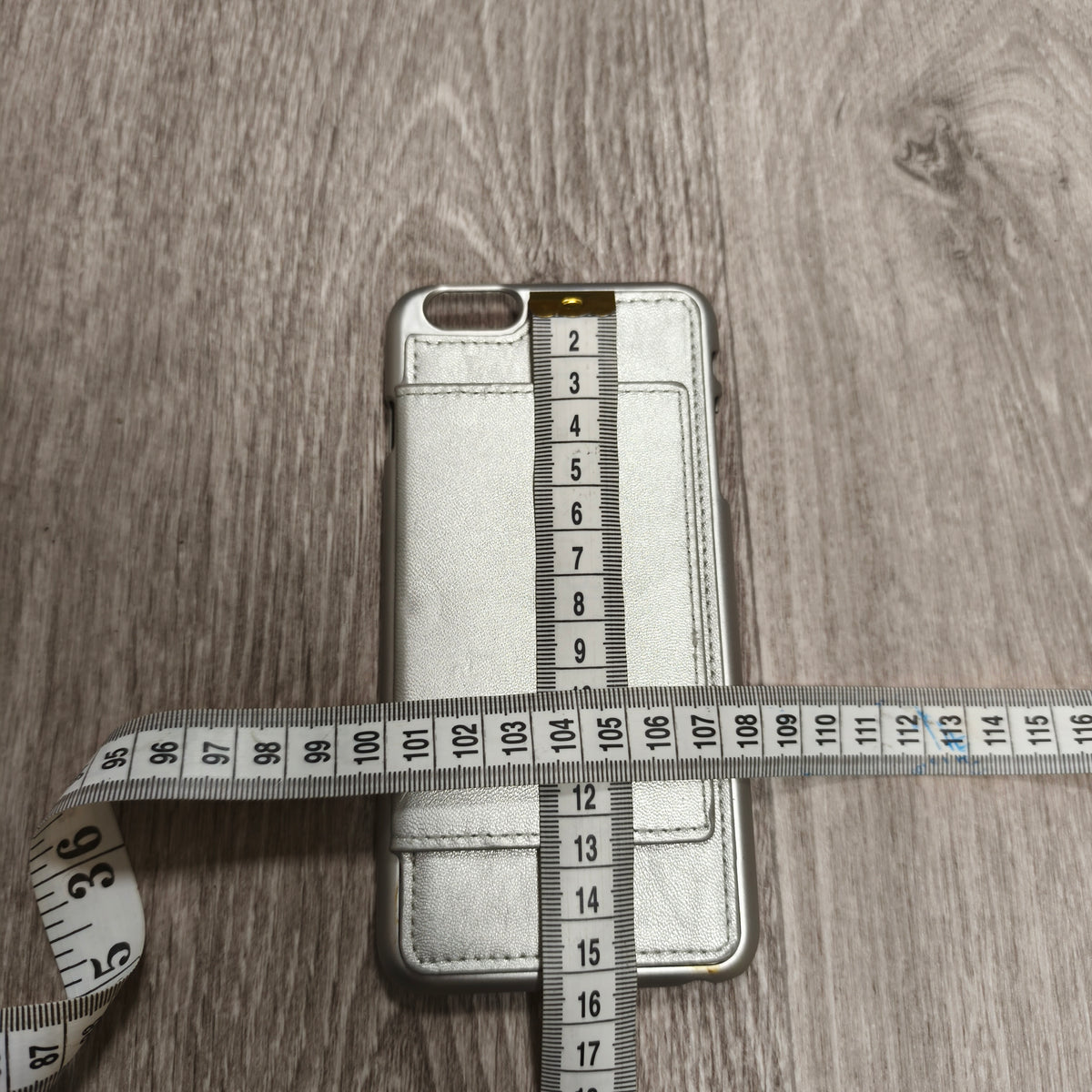 Silver Metallic Phone Case with Card Holder Slot Cover