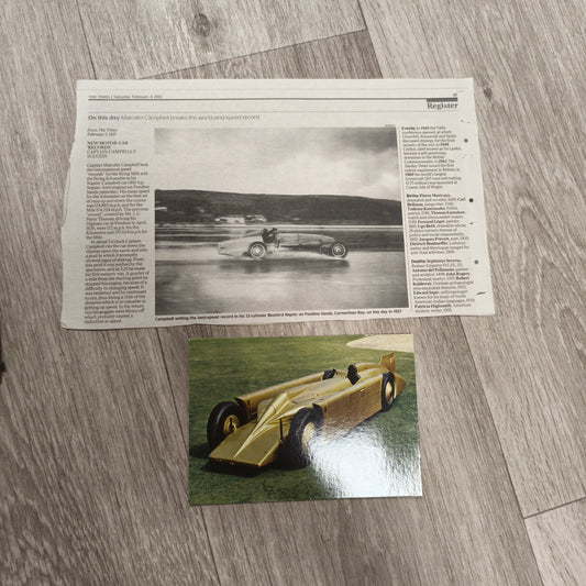 Vintage Kellogg's 1960's Garage Cardboard Model Set & Land Speed Record Chart