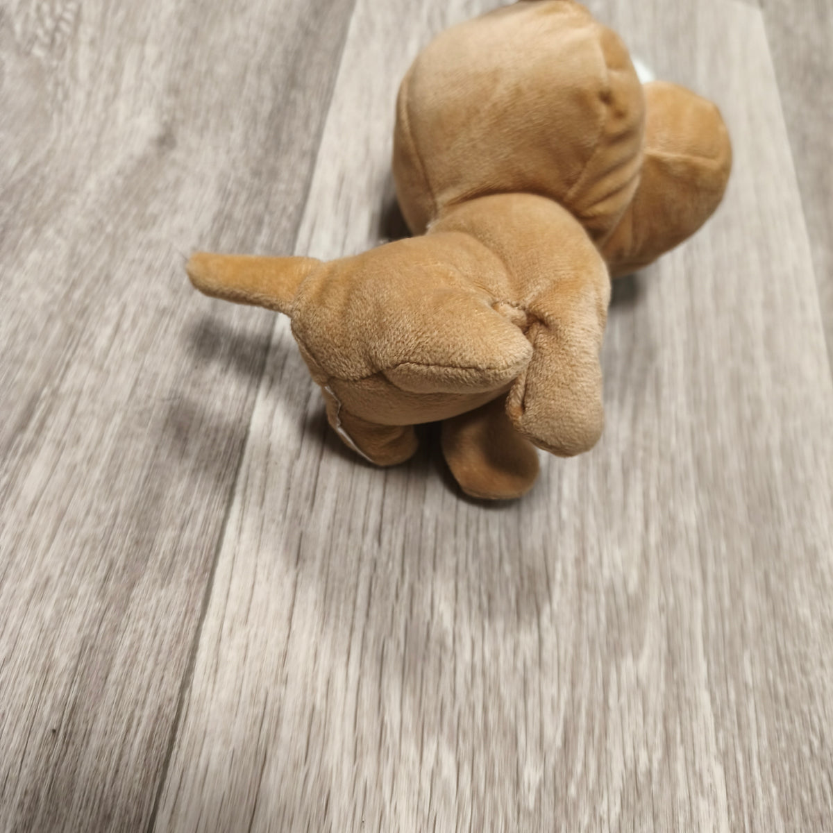 Rhino Plush Soft Toy Glitter Eyes Brown Stuffed Animal Small 6" Cute Collectible