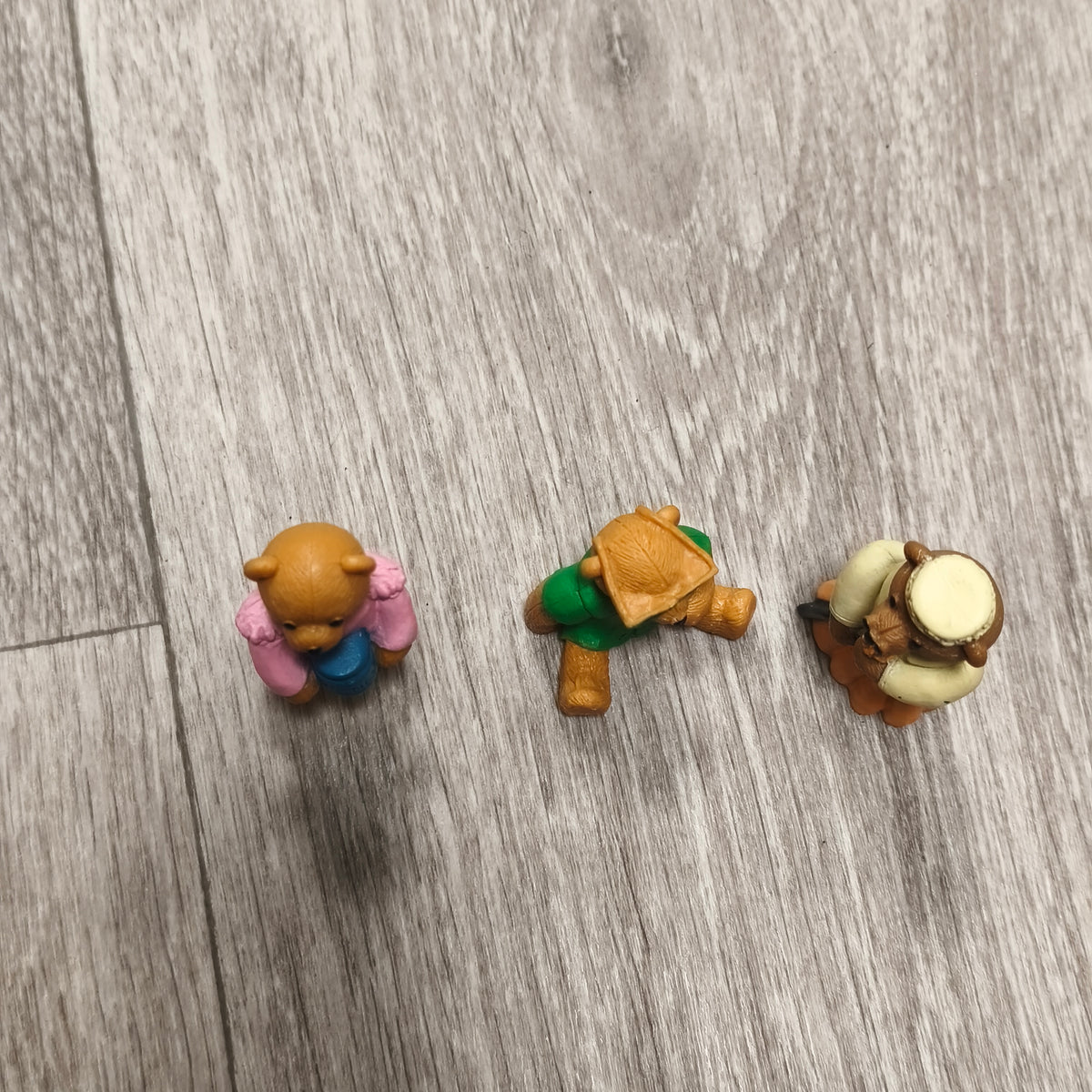 Vintage 1995 M.E.G. Miniature Teddy Bear Figurines Lot of 3 Mini Figures