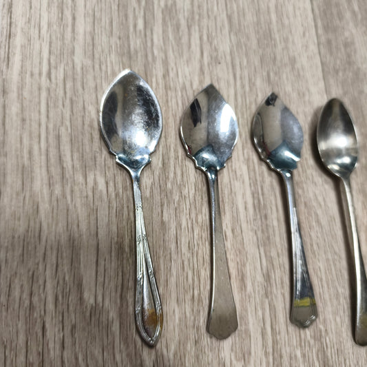 Set of 5 Vintage Stainless Steel Spoons Grapefruit Teaspoons Firth Staybrite Viners