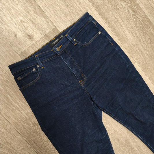 Lauren Ralph Lauren Women's Dark Wash Blue Denim Stretch Jeans Size 10