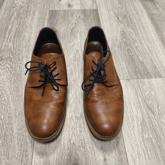 IOUASSU Trade Mens Derby Shoes Size EU 42 Brown Textured Lace Up Casual Oxfords