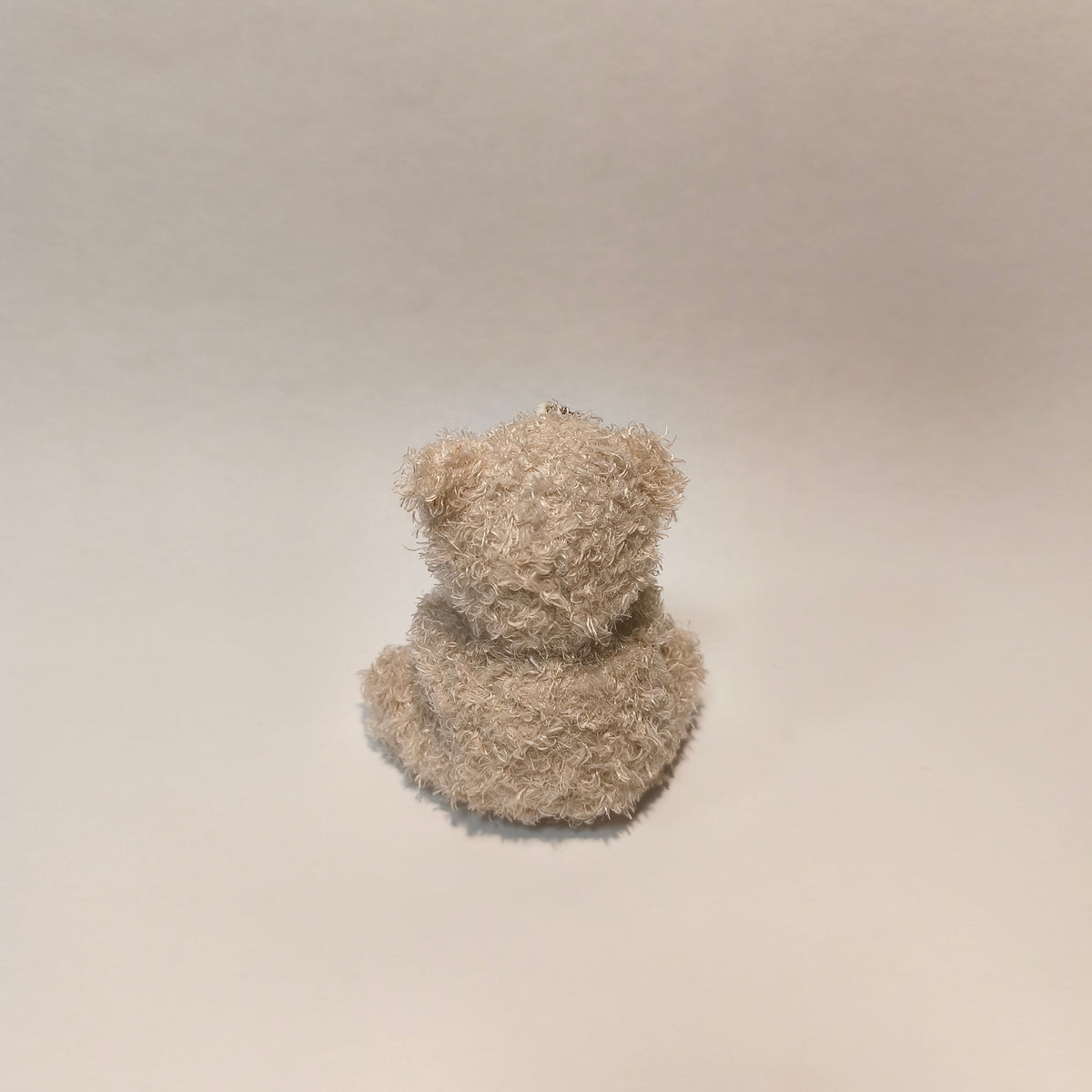 Mini Plush Teddy Bear Keychain Bag Charm Beige Soft Stuffed Animal Toy Pendant