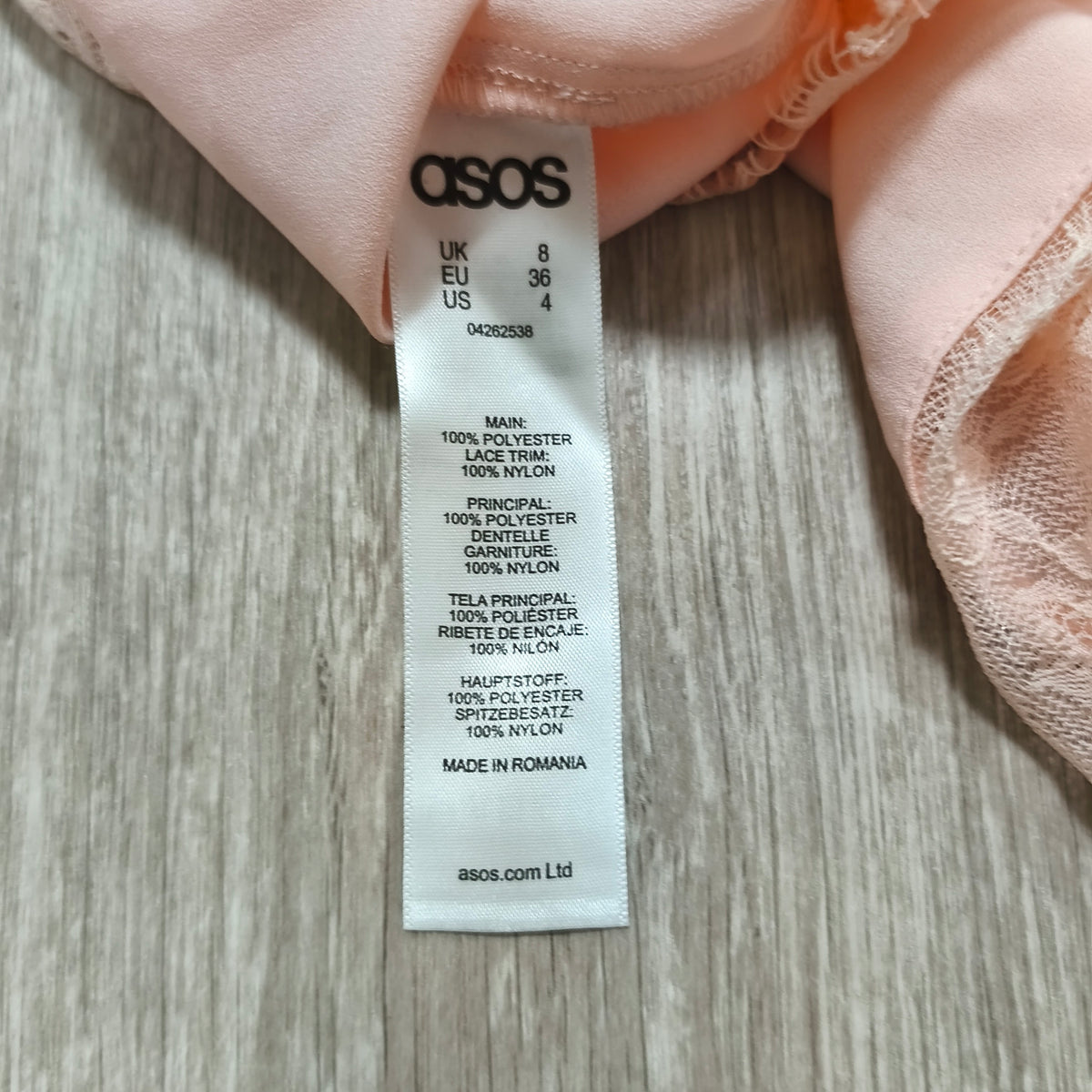 ASOS Halter Neck Tank Top Blush Pink Lace Hem Womens Size UK 8 US 4