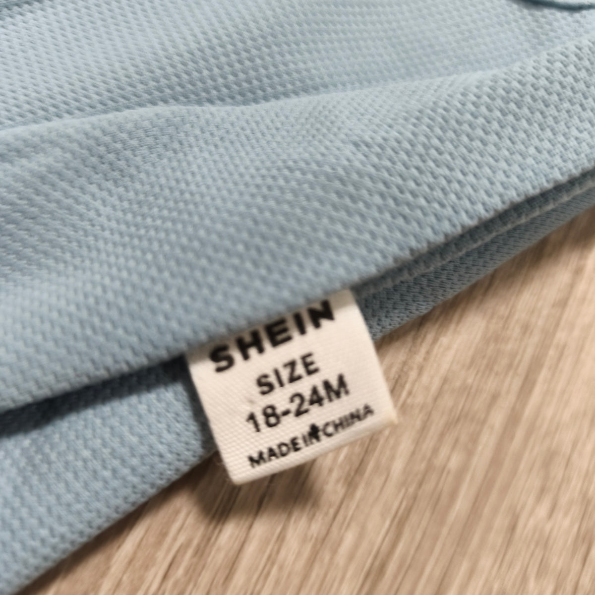 SHEIN Toddler Boys Light Blue Long Sleeve Polo Shirt Zip Collar Size 18-24M