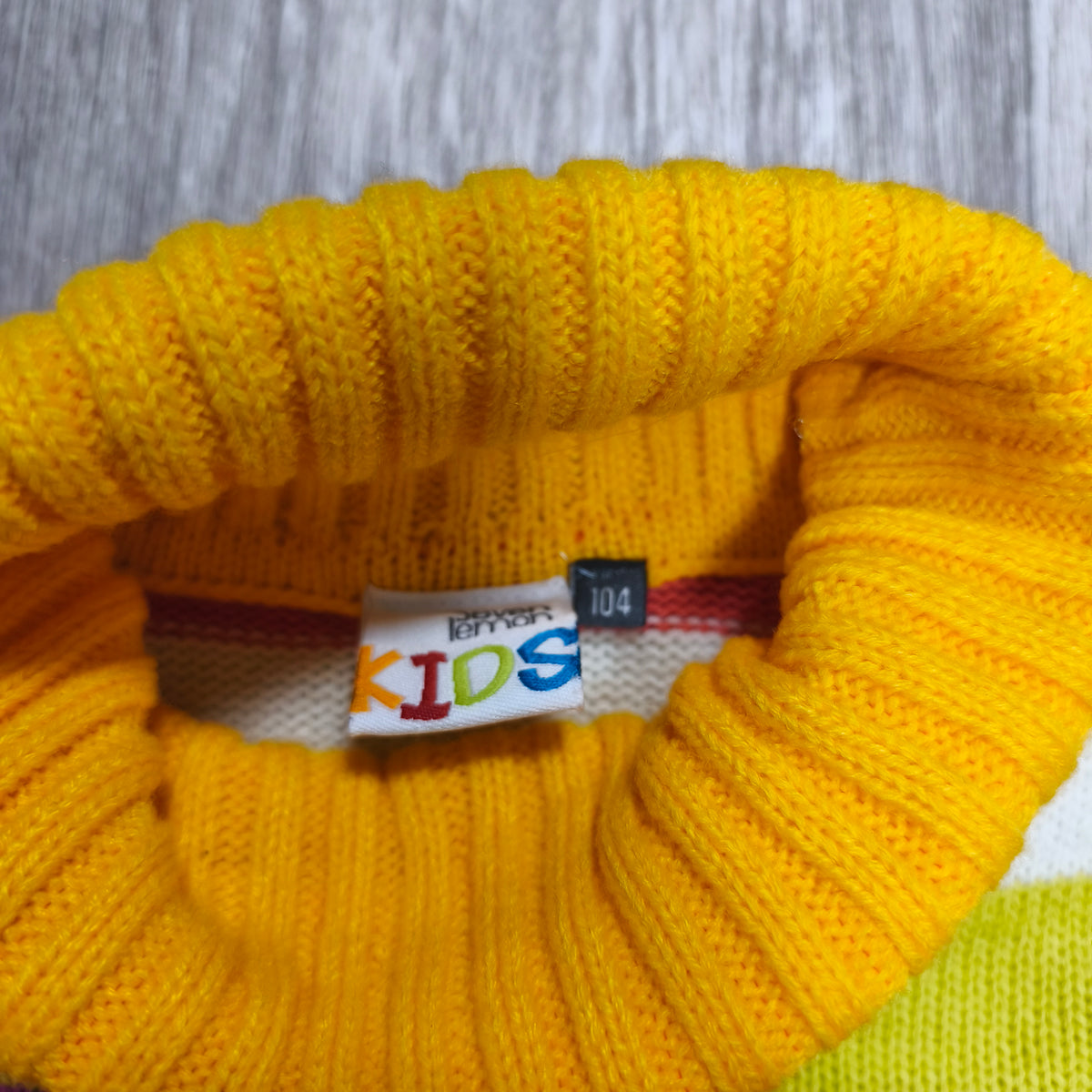 Lemon Kids Multicolor Striped Turtleneck Knit Sweater Size 104 Pullover