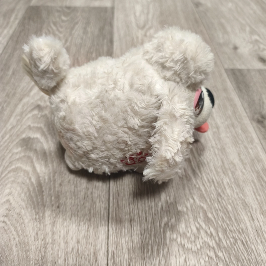 Spin Master Chubby Puppies & Friends White Poodle Plush Dog Zipper Belly Toy