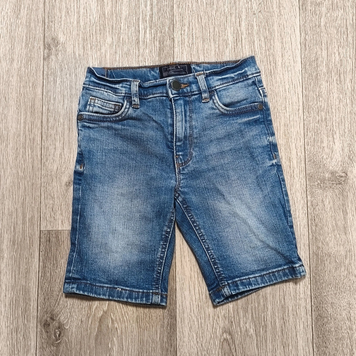 Next Boys Blue Denim Shorts Size 5 Years 110cm Stretch Jeans Casual Cotton Blend