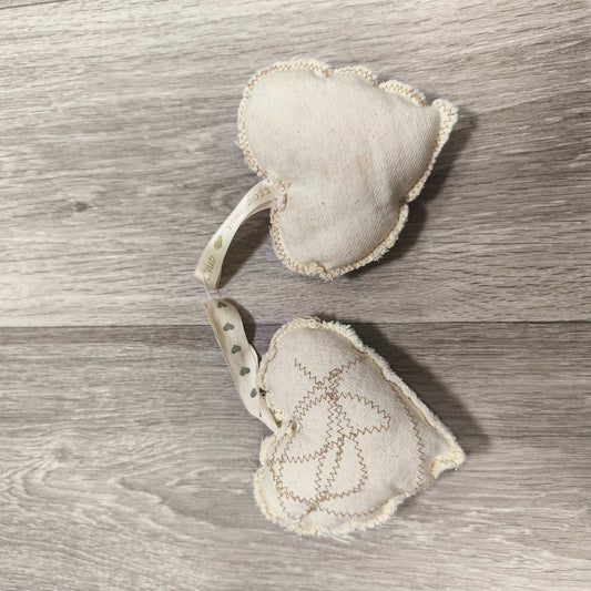 Set 2 Leicestershire Club You 2011 Fabric Heart Hanging Ornaments Gold Decor