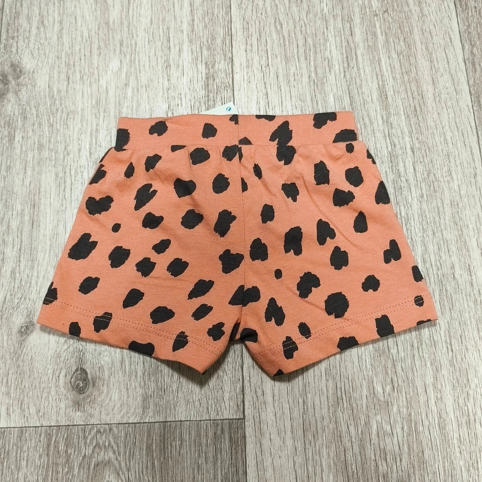 Primark Cares Baby Shorts 0-3 Months 62cm Orange Black Spot Pattern NWT