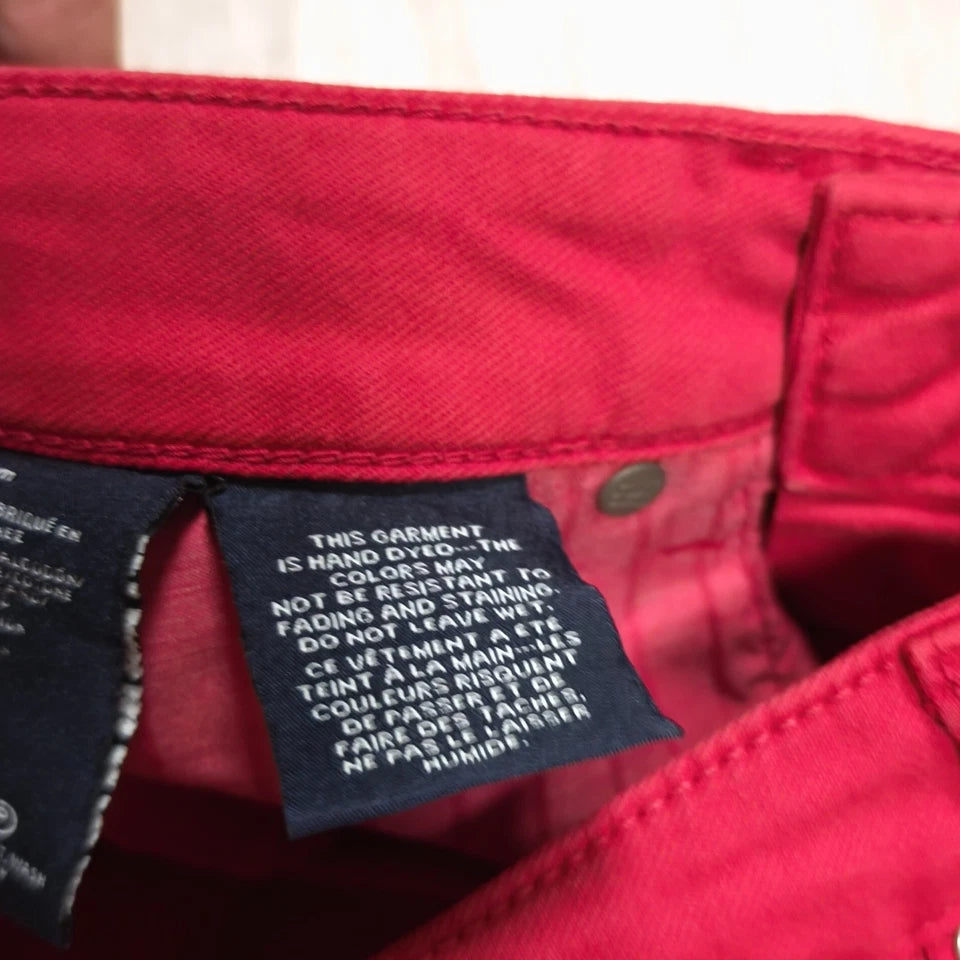 Tommy Hilfiger Rome Women Size 4 Red Denim Skirt Regular Fit 5 Pocket