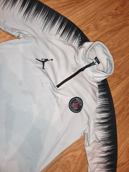 Paris Saint-Germain Fan-Edition 1/4 Zip Training Top – White/Black – Size S