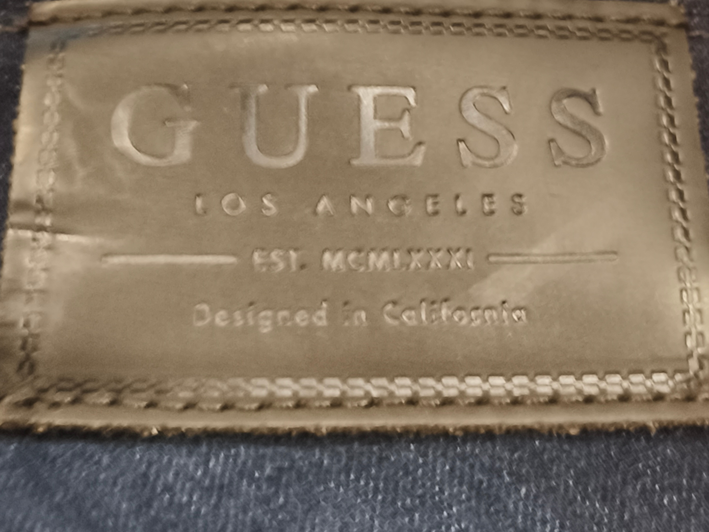GUESS GUESSECO Distressed Slim Jeans Mens 29 Dark Wash U-Stretch M93AN2