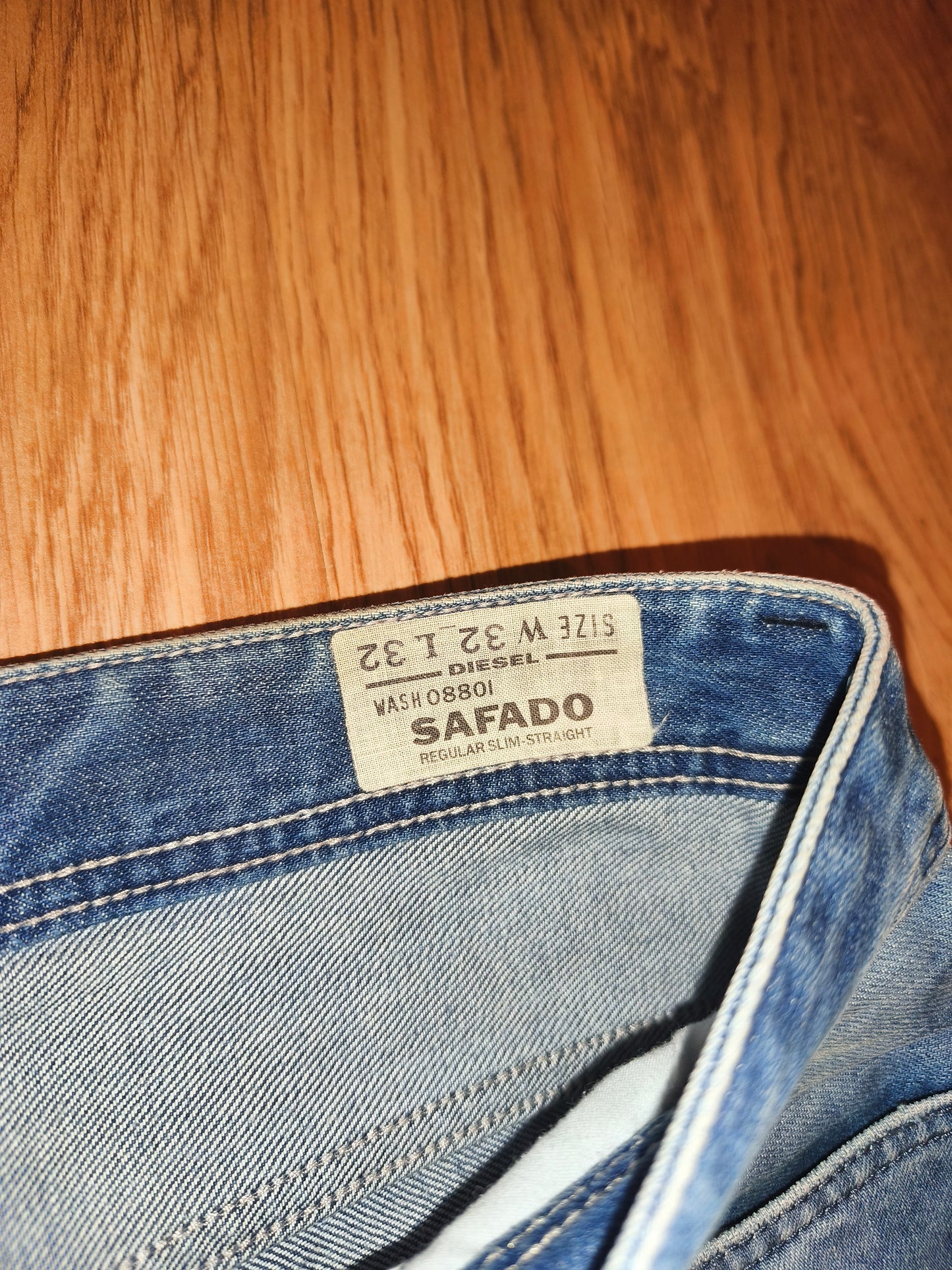 Vintage DIESEL Safado Jeans Men’s 32x32 Regular Slim Straight Wash 08801 Y2K NWT