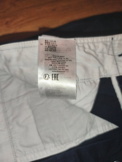 Sandro Paris Men's Navy Blue Chino Pants Size 44 Cotton Blend Button Fly Slim