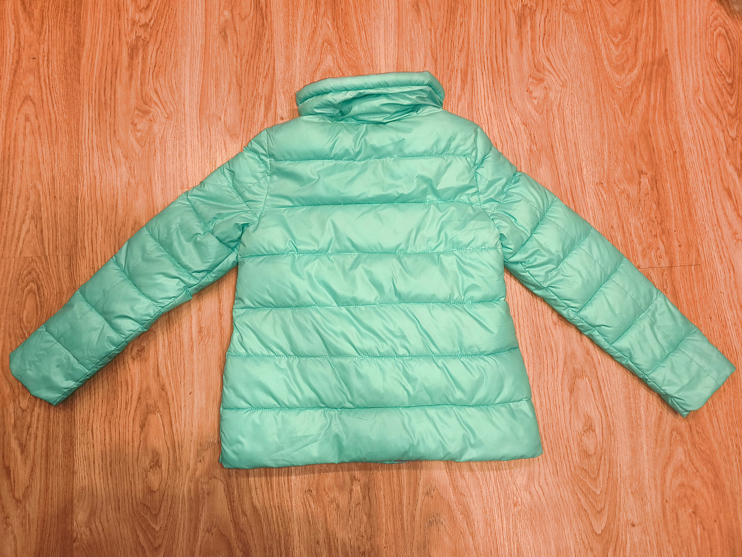 Qi Hong Yun Embellished Puffer Jacket - Mint Green/Teal Gem Accent (Size XXL / fits L-XL)