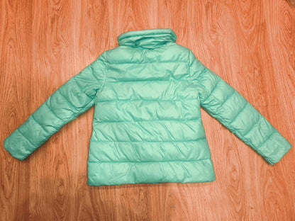 Qi Hong Yun Embellished Puffer Jacket - Mint Green/Teal Gem Accent (Size XXL / fits L-XL)