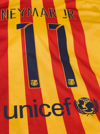 FC Barcelona 2015/16 Away Senyera Kit #11 Neymar Jr - Fan Version Jersey Size L