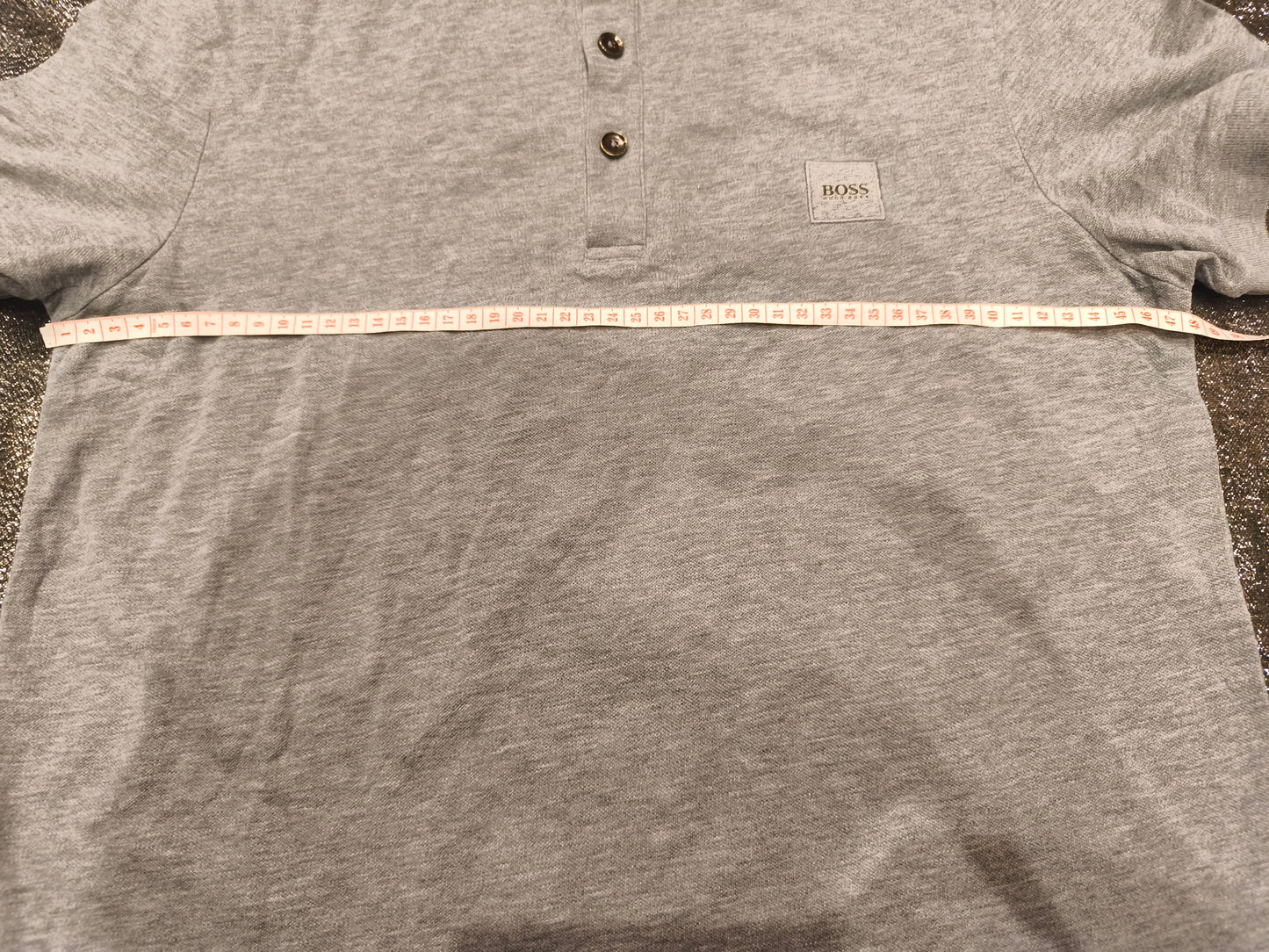 HUGO BOSS Men's Slim Fit Polo Shirt Grey Short Sleeve Cotton Piqué Size M Medium