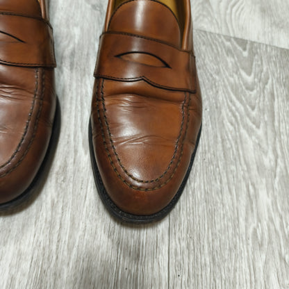 Berwick 1707 Brown Leather Penny Loafers Mens Size UK 7.5 Goodyear Welted Spain