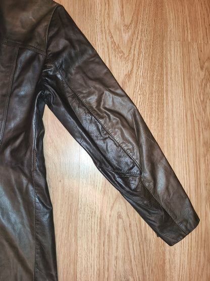 Vintage Fredrikson Jyväskylä Genuine Leather Jacket – Dark Brown – EU Size 36