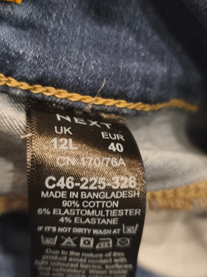 NEXT Women’s Bootcut Jeans High Rise Lift Slim & Shape Dark Blue Size UK 12L EU