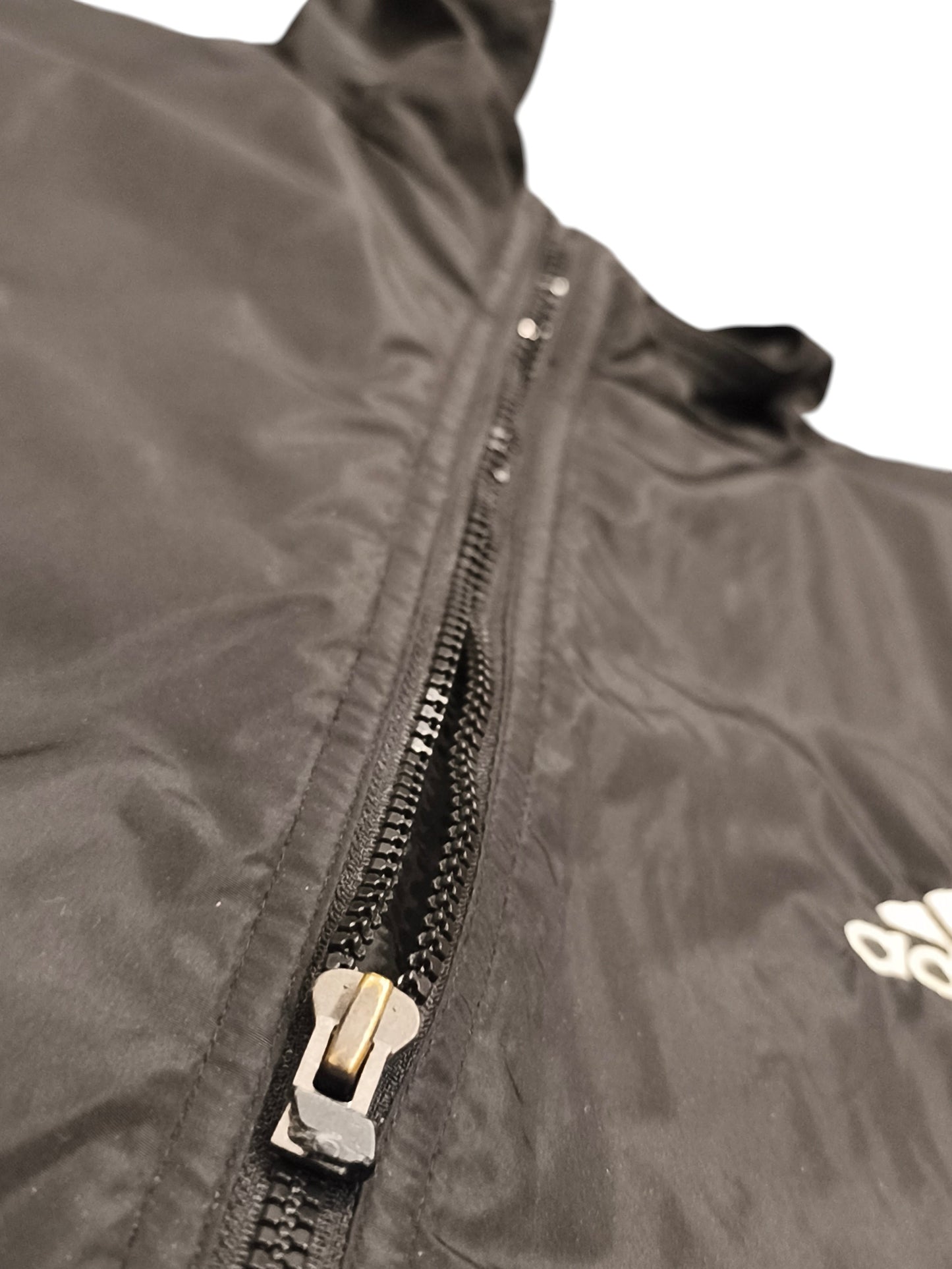 Vintage Adidas Performance Full-Zip Jacket Mens M Black 3-Stripe Activewear 80s