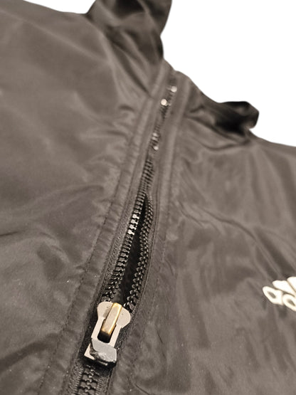 Vintage Adidas Performance Full-Zip Jacket Mens M Black 3-Stripe Activewear 80s