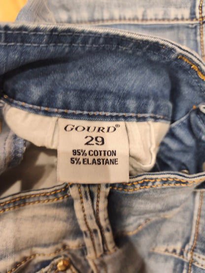 Vintage Style GOURD Denim Mini Skirt – High Waist, Size 29