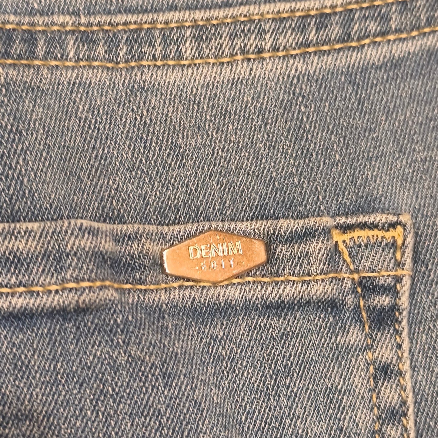 F&F Women Floral Embroidered Jeans Blue Stretch Skinny Raw Hem UK 10 US 6 EUR 38