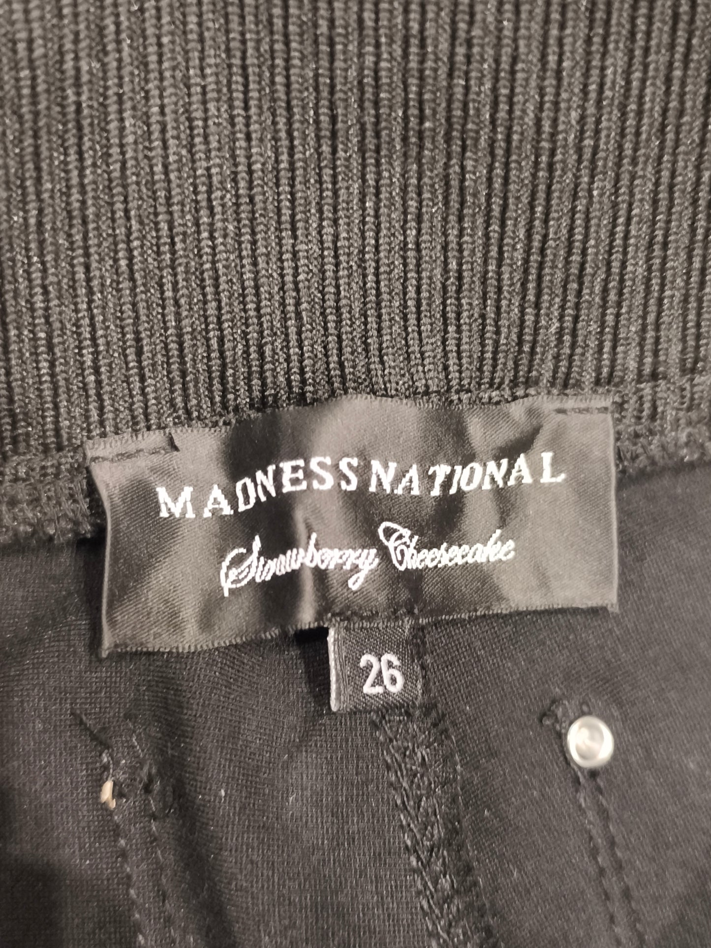 A.M.N Madness National Women's Black Coated Slim Fit Pants Size 26 Rhinestone
