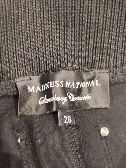 A.M.N Madness National Women's Black Coated Slim Fit Pants Size 26 Rhinestone