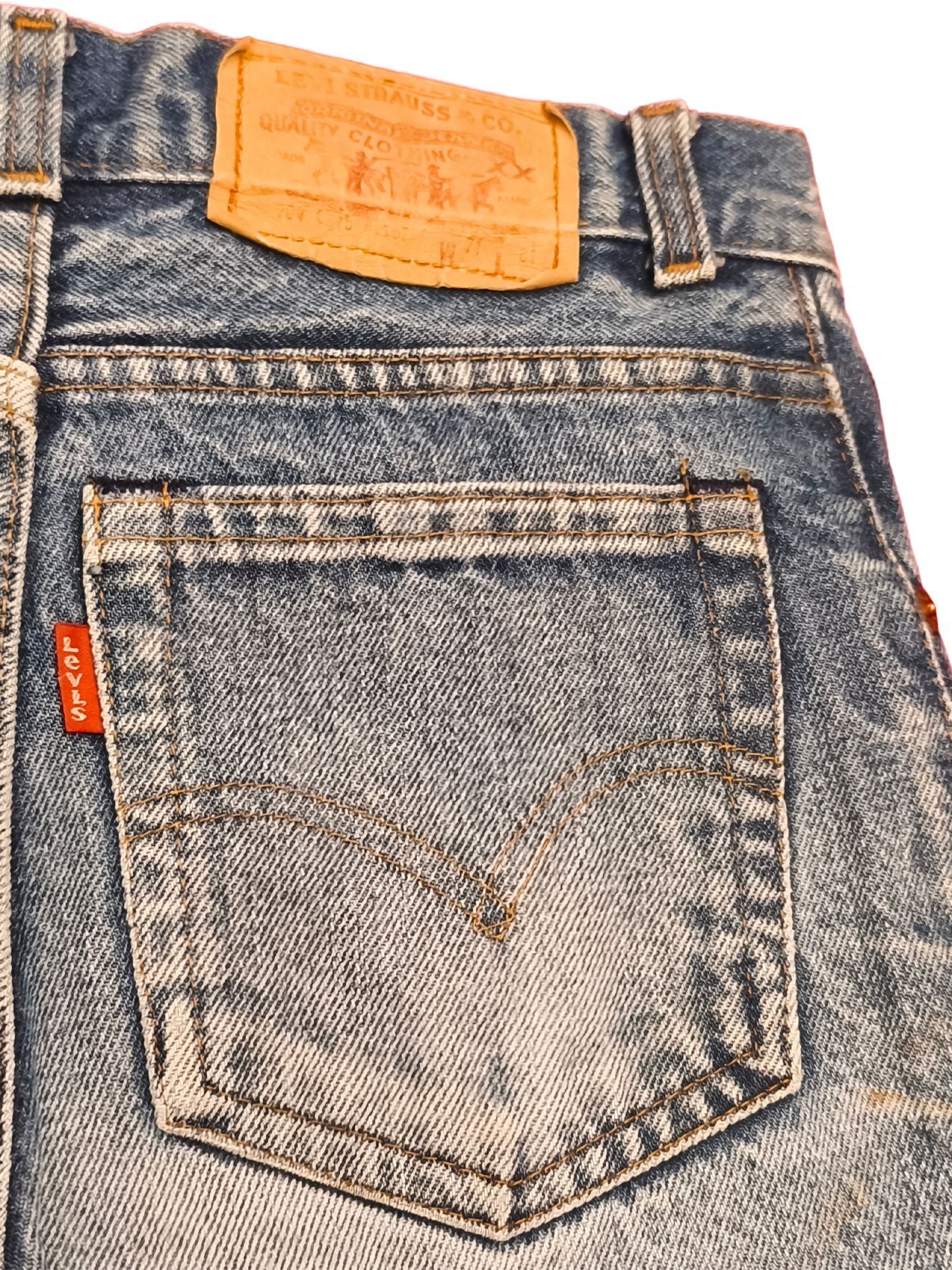 Rare Vintage 80s Levi’s 704 Denim Jeans Made in UK Blue Wash Straight 28x32