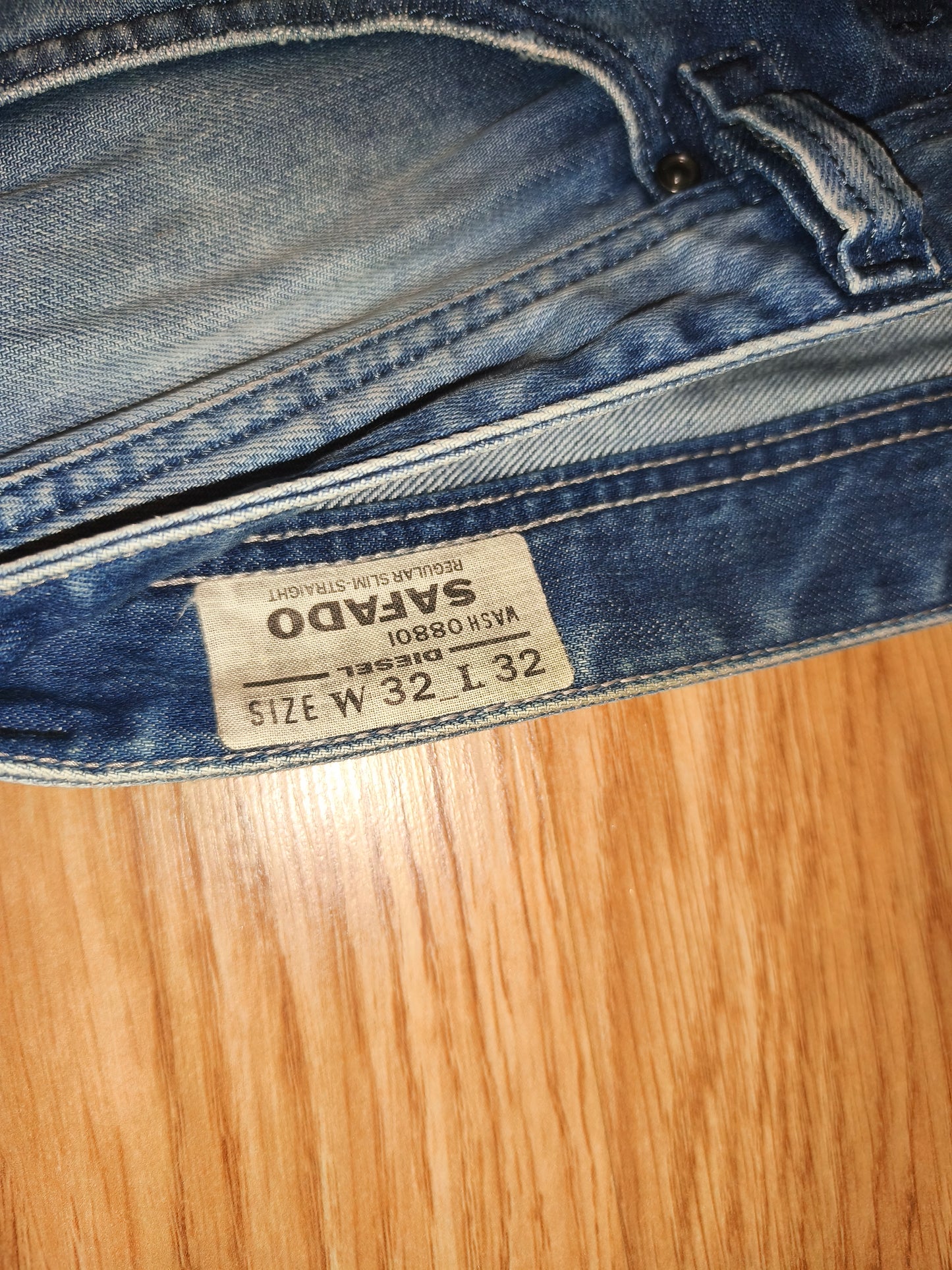 Vintage DIESEL Safado Jeans Men’s 32x32 Regular Slim Straight Wash 08801 Y2K NWT
