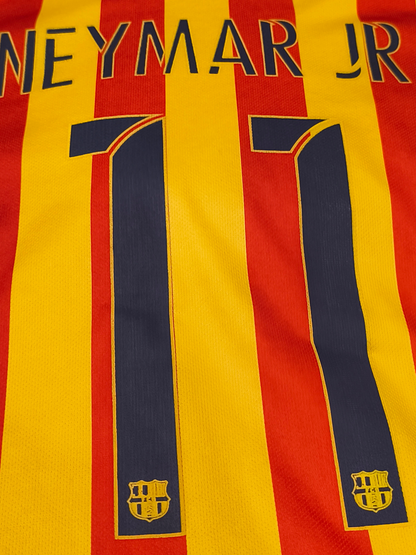 FC Barcelona 2015/16 Away Senyera Kit #11 Neymar Jr - Fan Version Jersey Size L