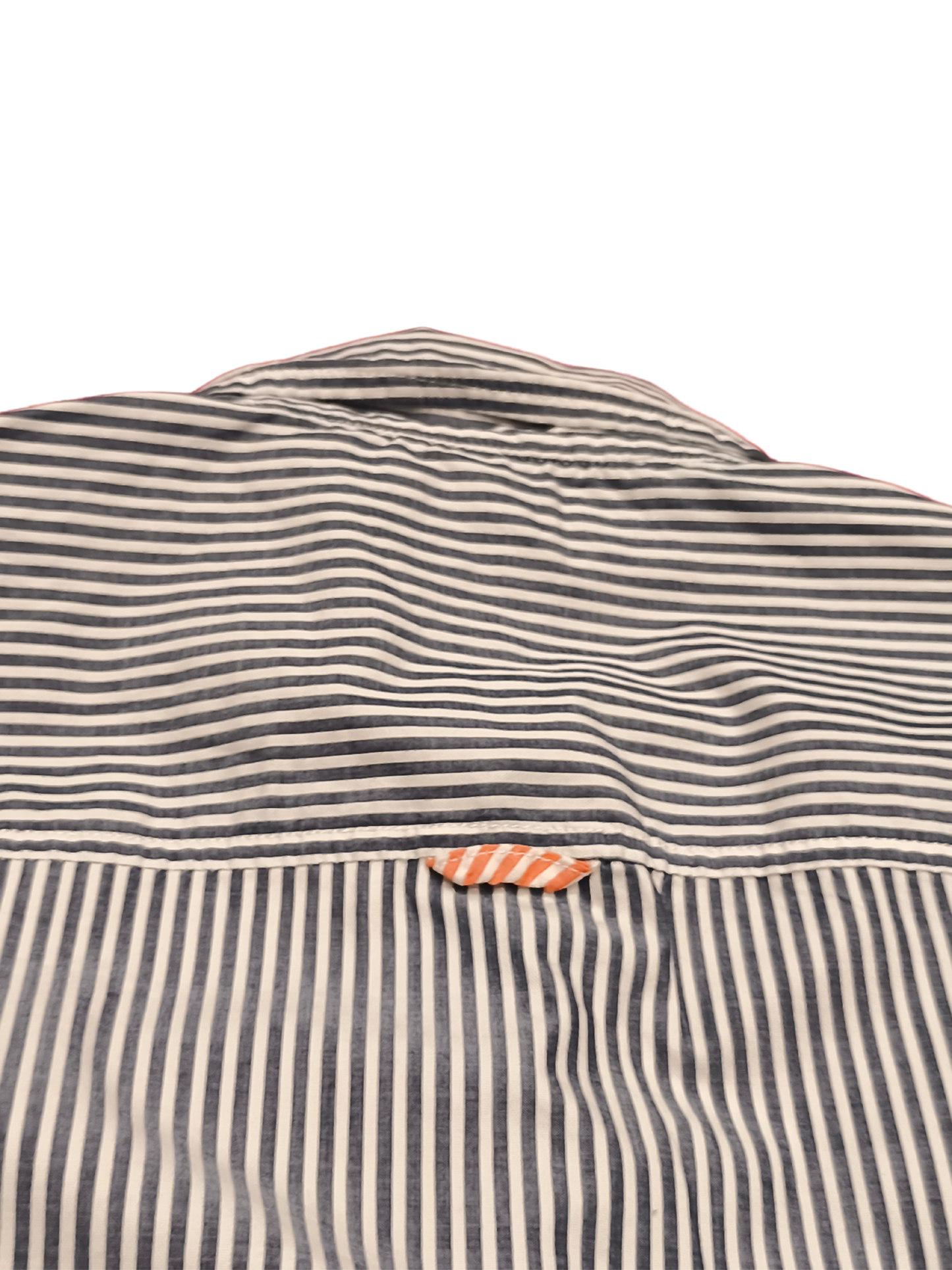 Tommy Hilfiger Women's Blue/White Striped Ruffle Button-Down Shirt - Size 10 - F