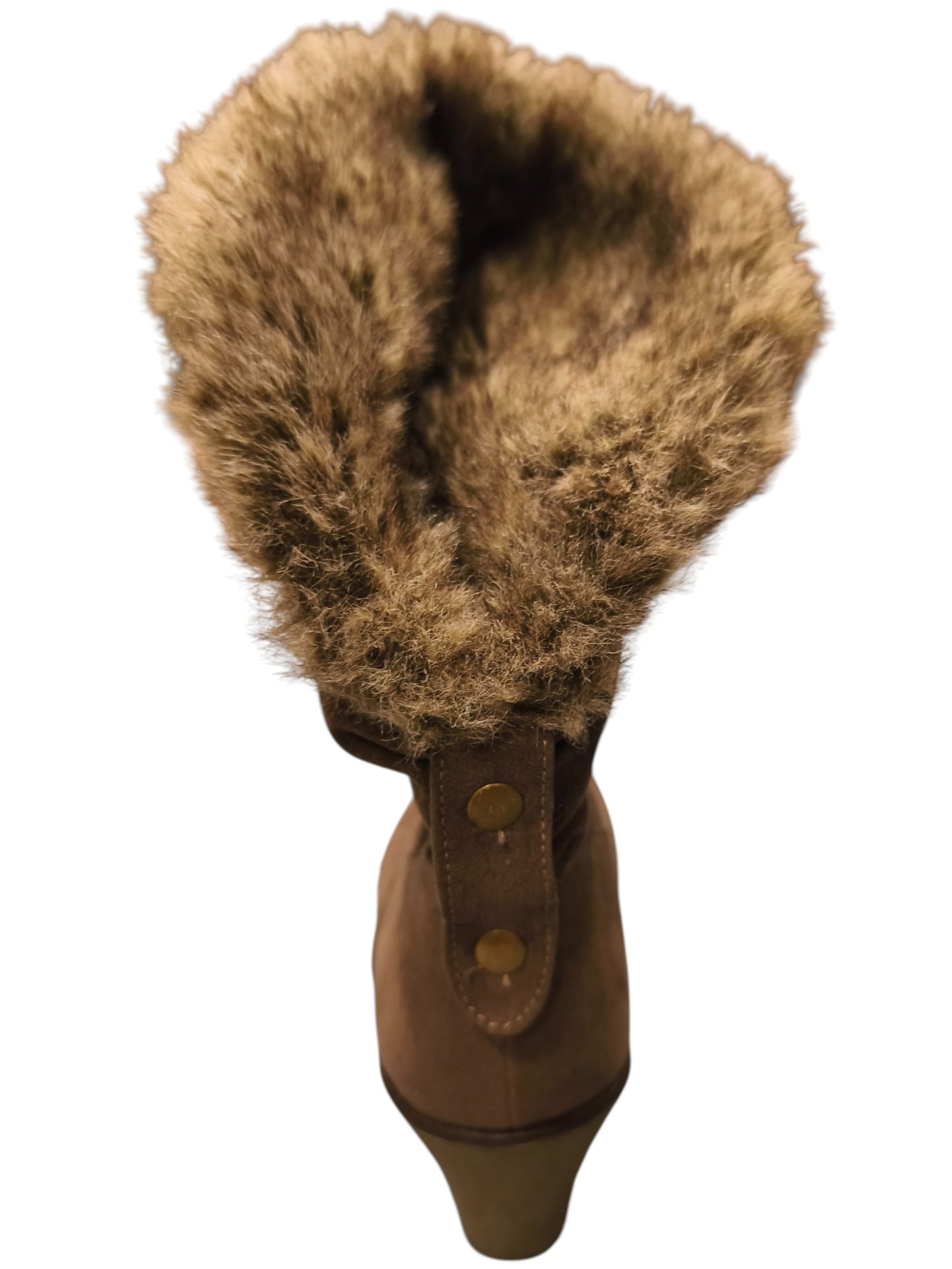 Claudia Ghizzani Women’s Wedge Ankle Boots – Faux Fur Trim Lace-Up – 41