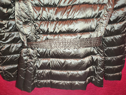 Esmara Metallic Olive Green Belted Lightweight Puffer Jacket | NWT S 36/38 (Minor Wear)