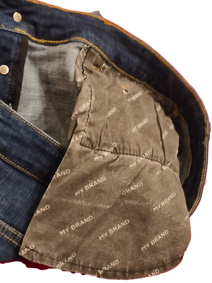 MY BRAND Amsterdam Men’s Denim Shorts Size 36 - Distressed Paint Splatter Blue