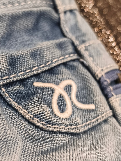 J Rag Famous Denim Mens Blue Jeans Size 30 Distressed Studded Y2K JR3117