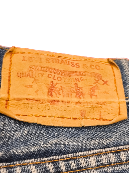 Rare Vintage 80s Levi’s 704 Denim Jeans Made in UK Blue Wash Straight 28x32