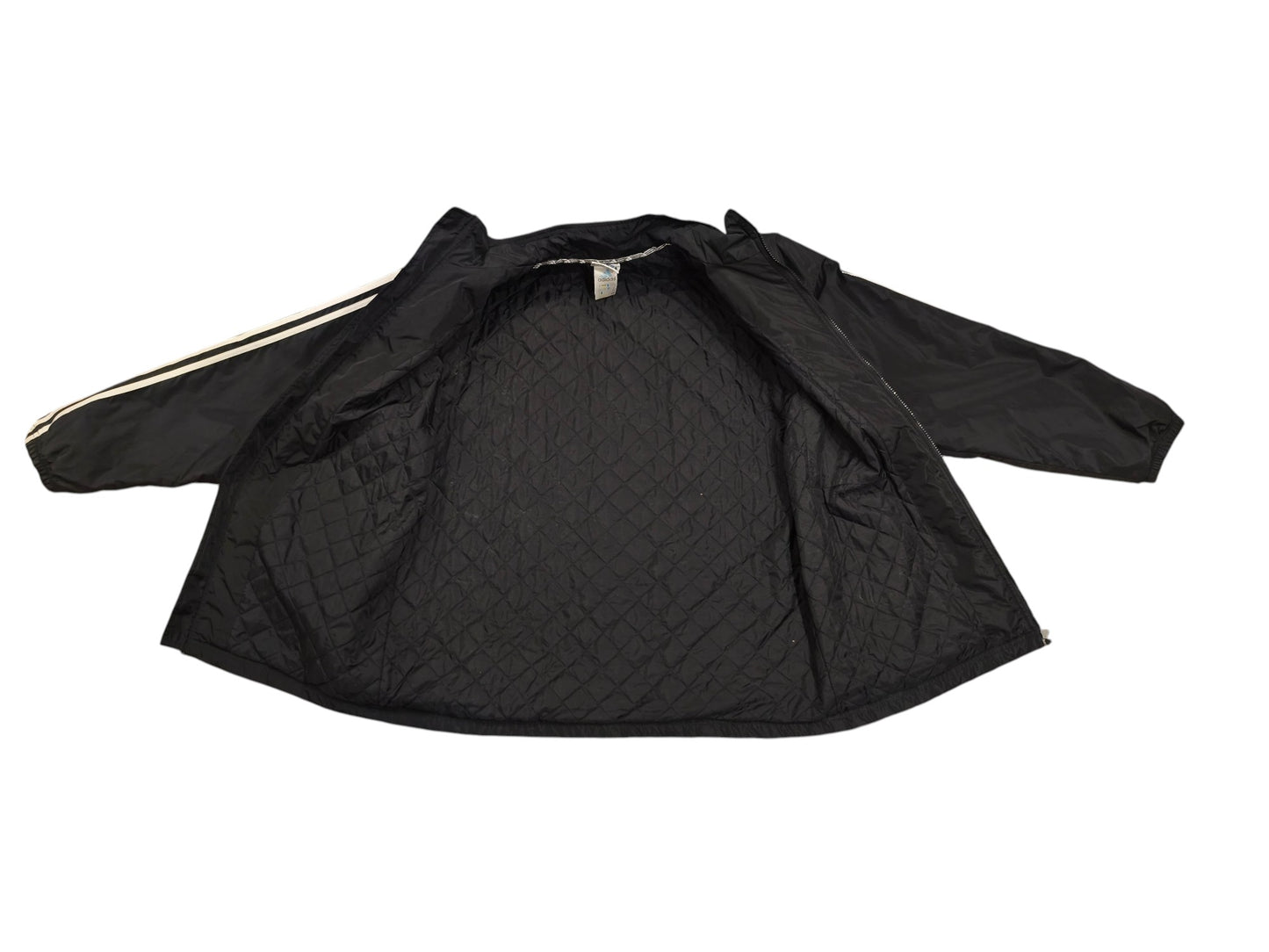 Vintage Adidas Performance Full-Zip Jacket Mens M Black 3-Stripe Activewear 80s